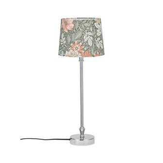 Lampa stołowa chrom z zielonym abażurem Liam